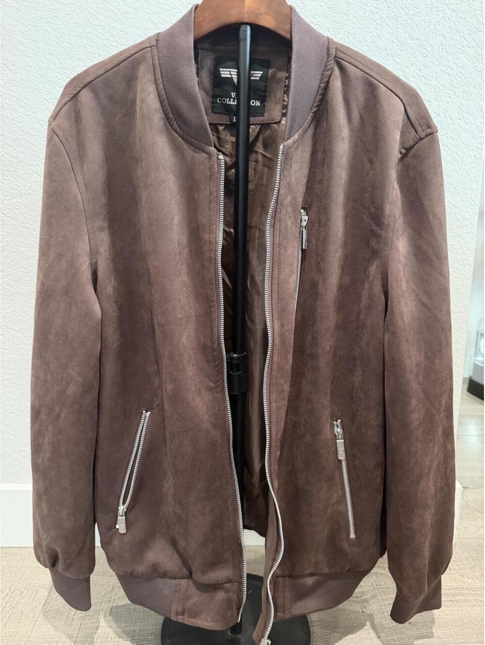 V.I.P. Collection Brown Bomber Jacket - Picture 3 of 6